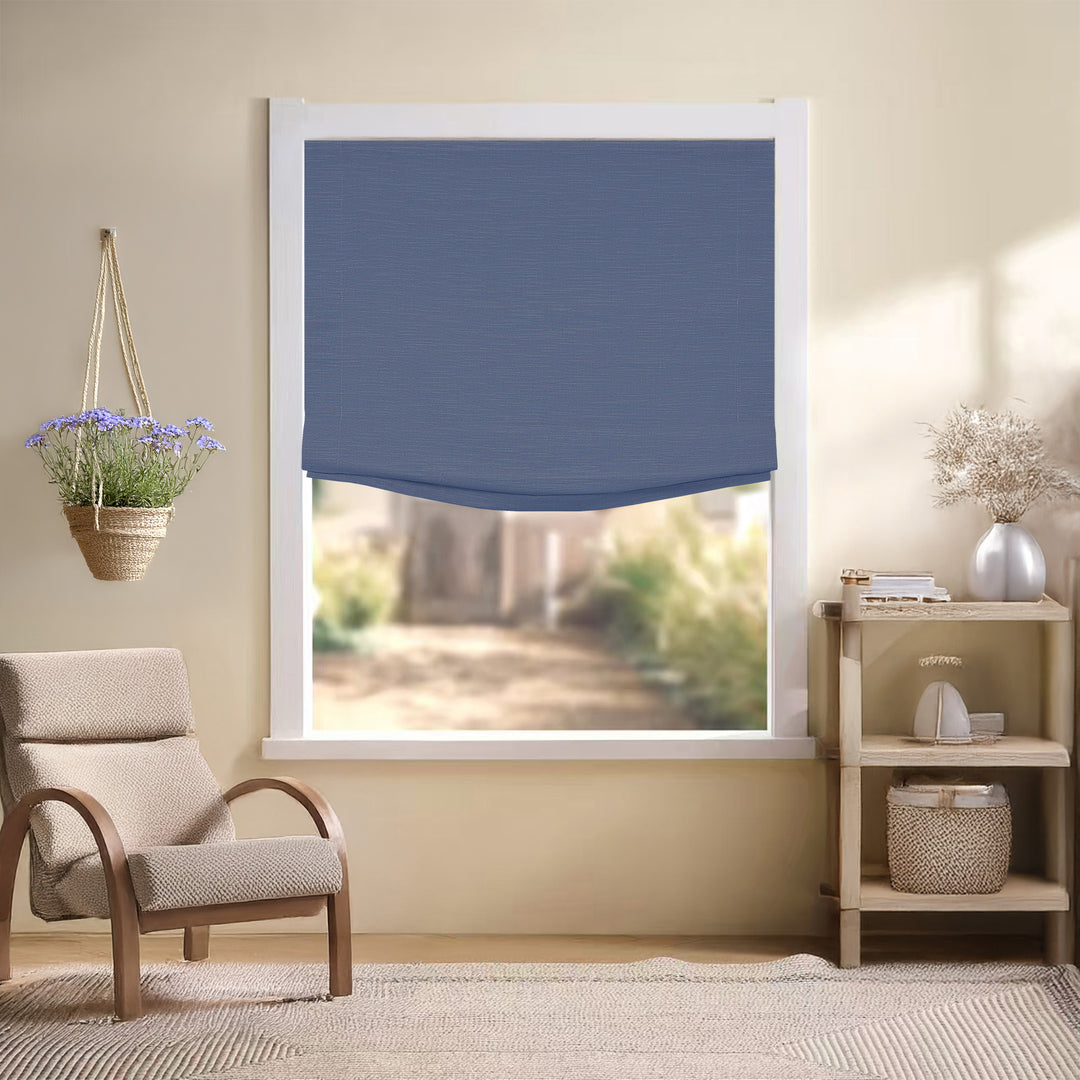 Jenna Linen Roman Shades & Blinds | Relaxed