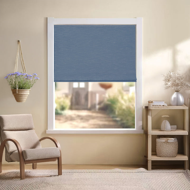 Jenna Linen Roman Shades & Blinds | Flat Fold