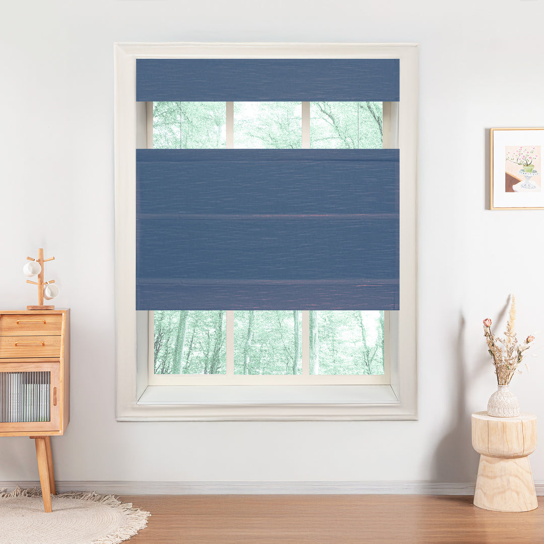 Jenna Linen No-Drill Roman Shades & Blinds | Top Down Bottom Up