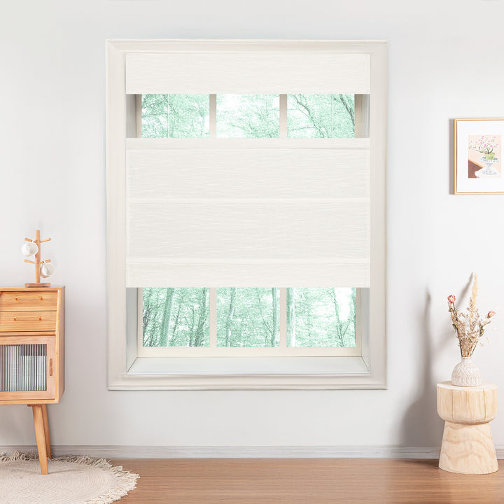 Jenna Linen No-Drill Roman Shades & Blinds | Top Down Bottom Up