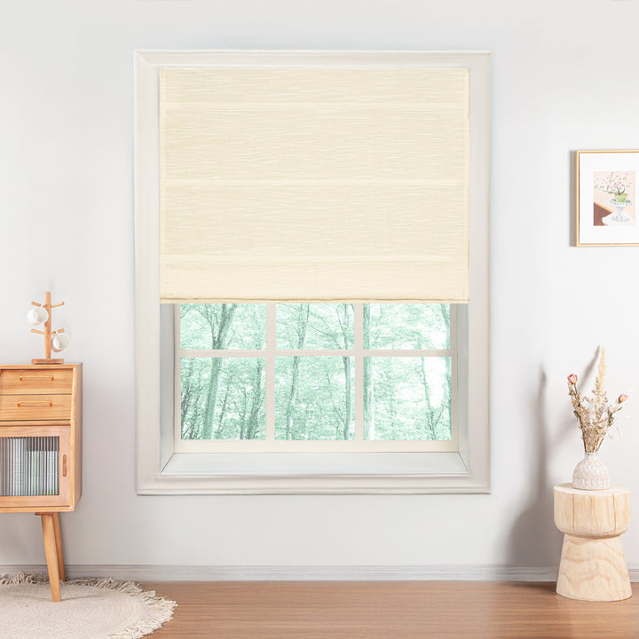 Jenna Linen Roman Shades & Blinds | Plain Fold