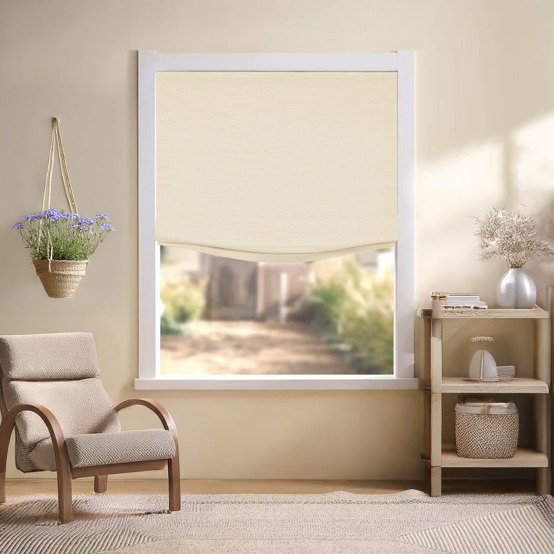 Jenna Linen Roman Shades & Blinds | Relaxed