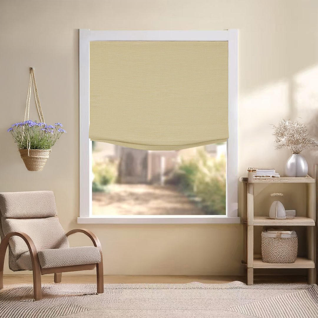 Jenna Linen Roman Shades & Blinds | Relaxed