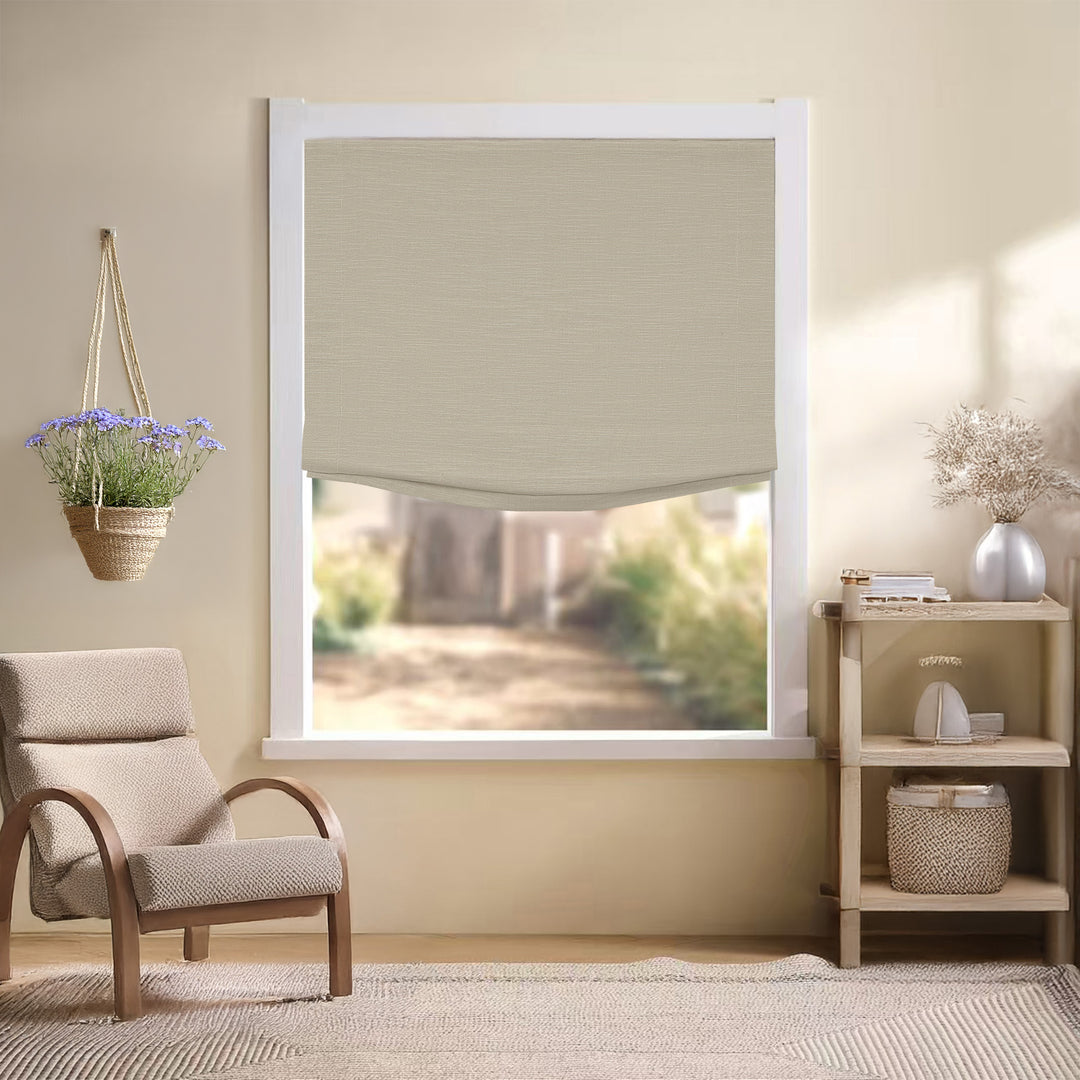 Jenna Linen Roman Shades & Blinds | Relaxed