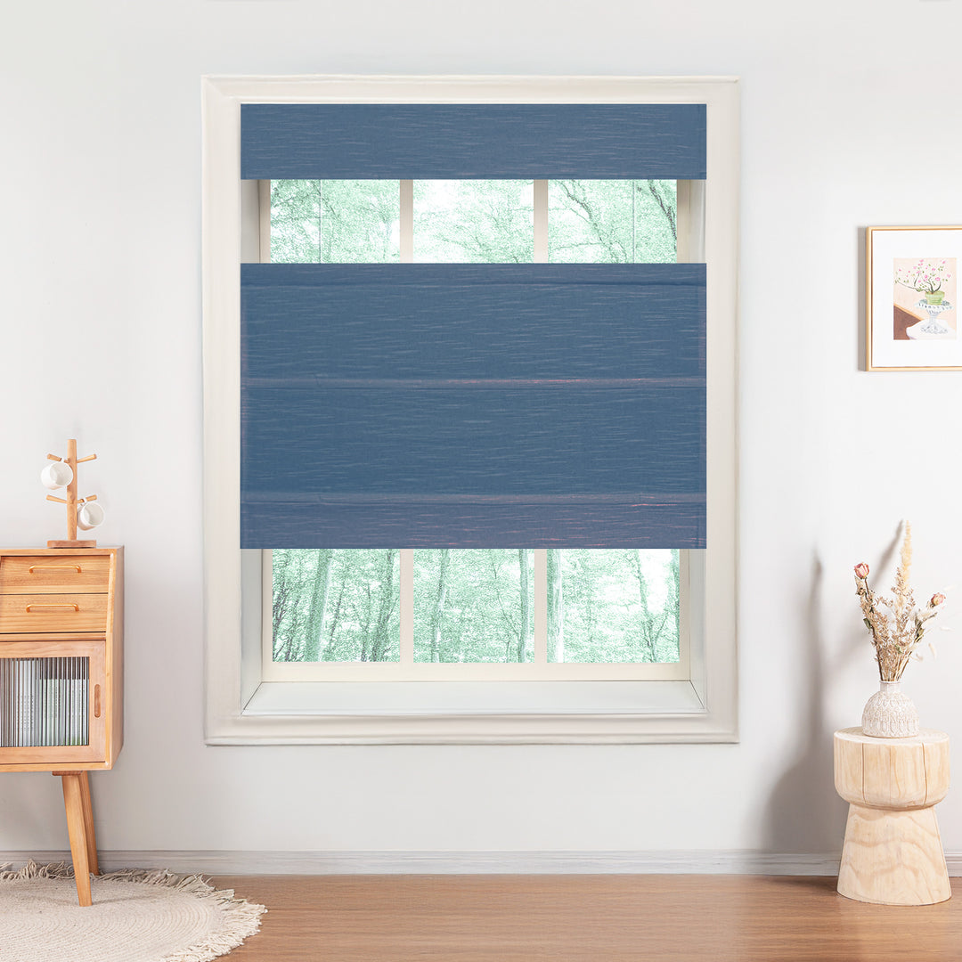 Jenna Linen No-Drill Roman Shades & Blinds | Top Down Bottom Up