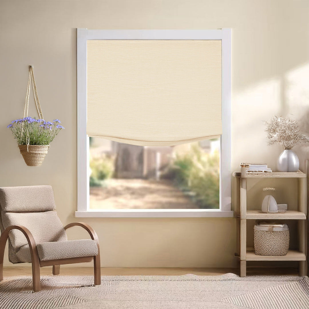 Jenna Linen Roman Shades & Blinds | Relaxed