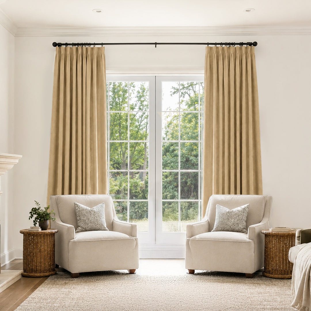 Bella Cotton Blend Curtains & Drapes Pleated