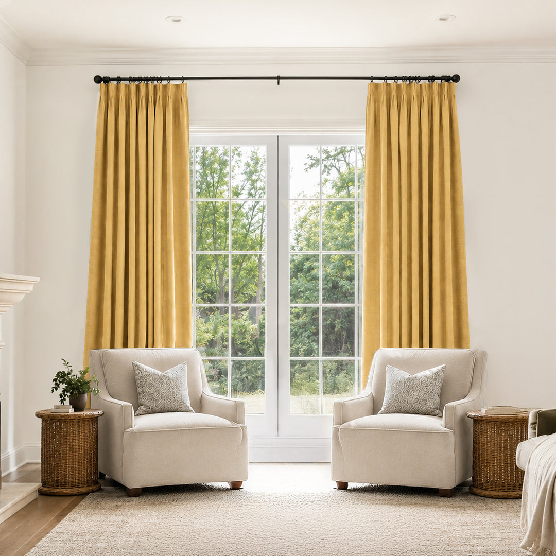 Bella Cotton Blend Curtains & Drapes Pleated
