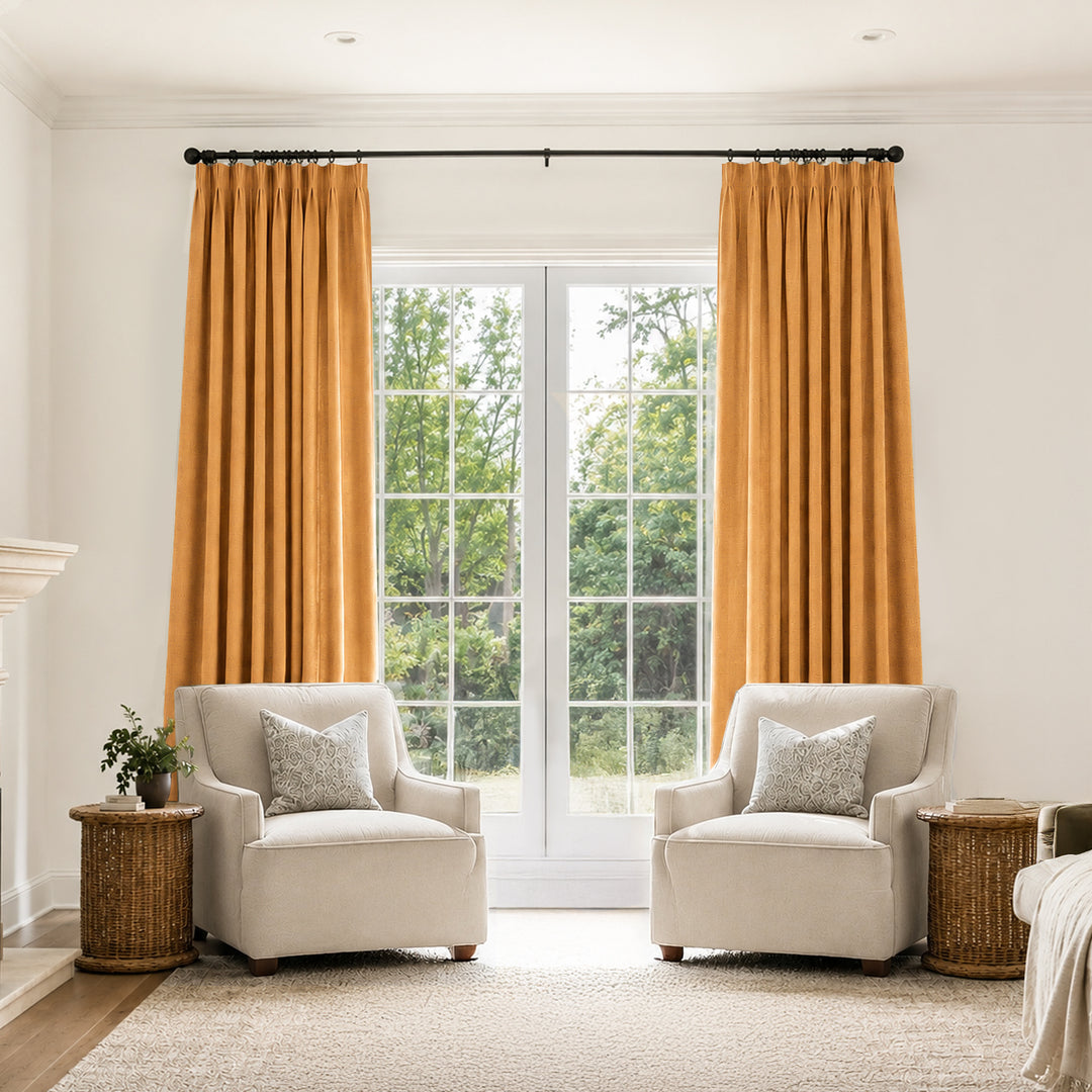 Bella Cotton Blend Curtains & Drapes Pleated