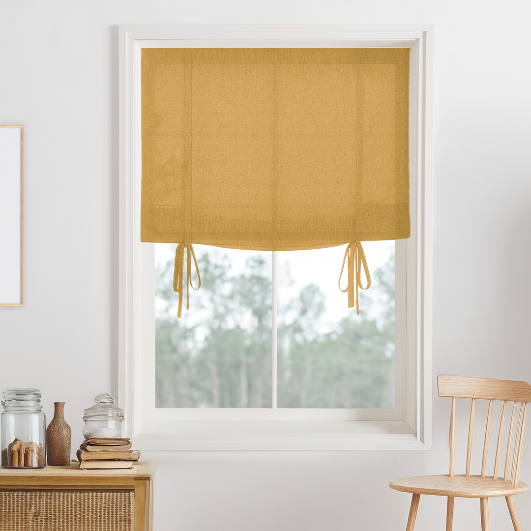 Bella Cotton Roman Shades & Blinds | Tie