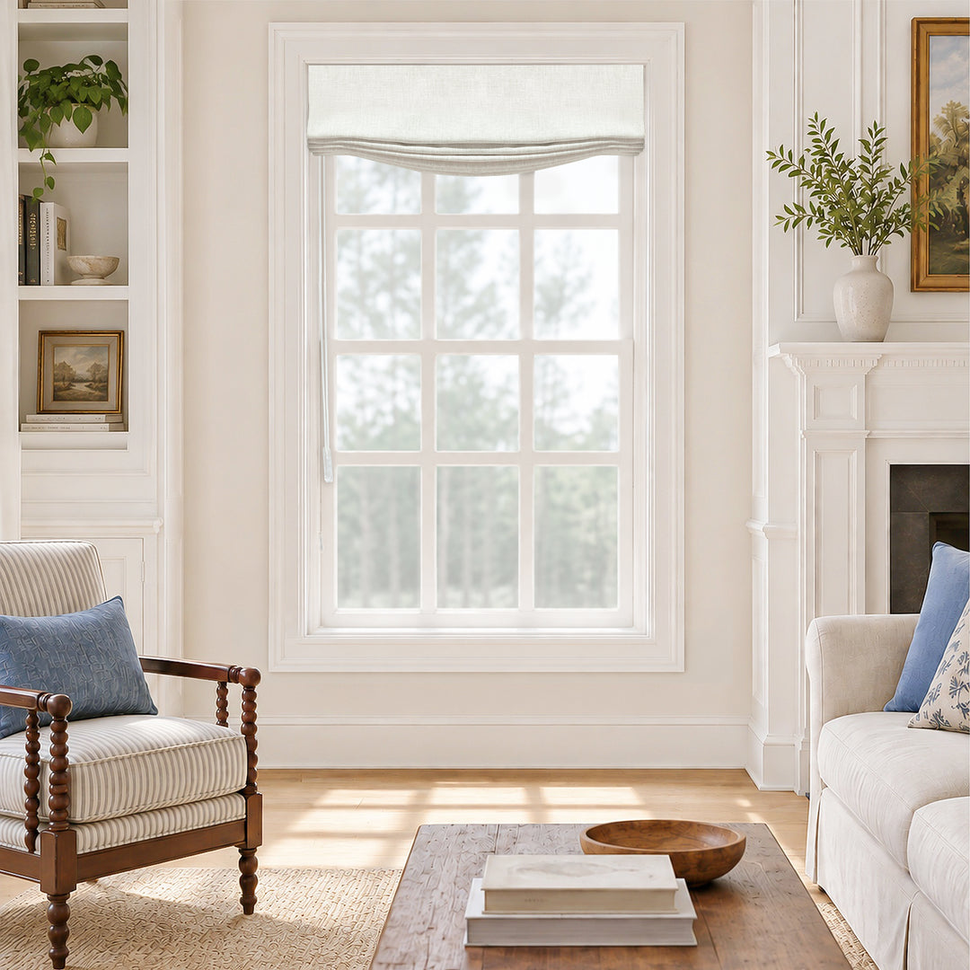 Custom Soft Relaxed Roman Shade & Blinds