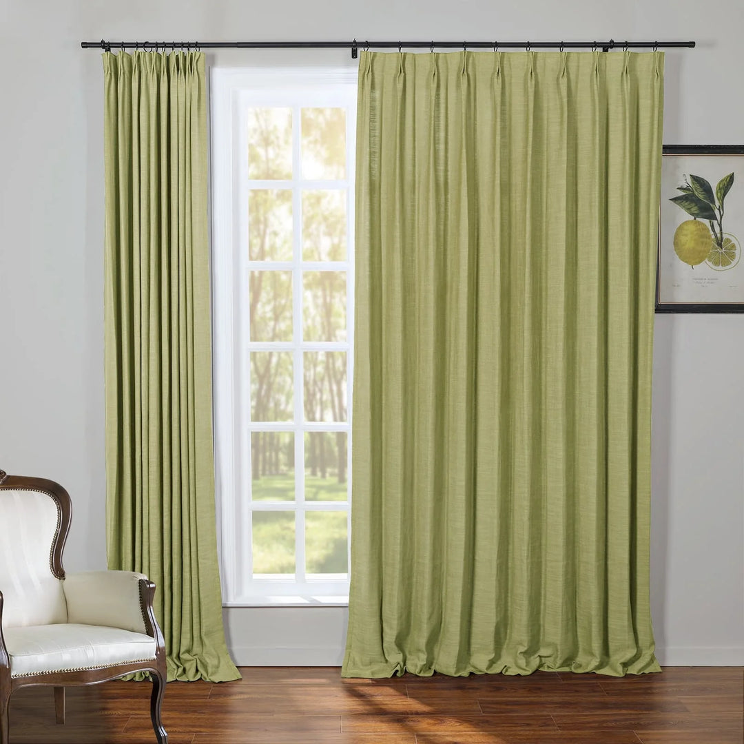 Kelly Flax Linen Curtains & Drapes Pleated