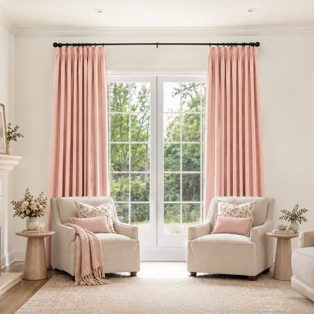 Bella Cotton Blend Curtains & Drapes Pleated