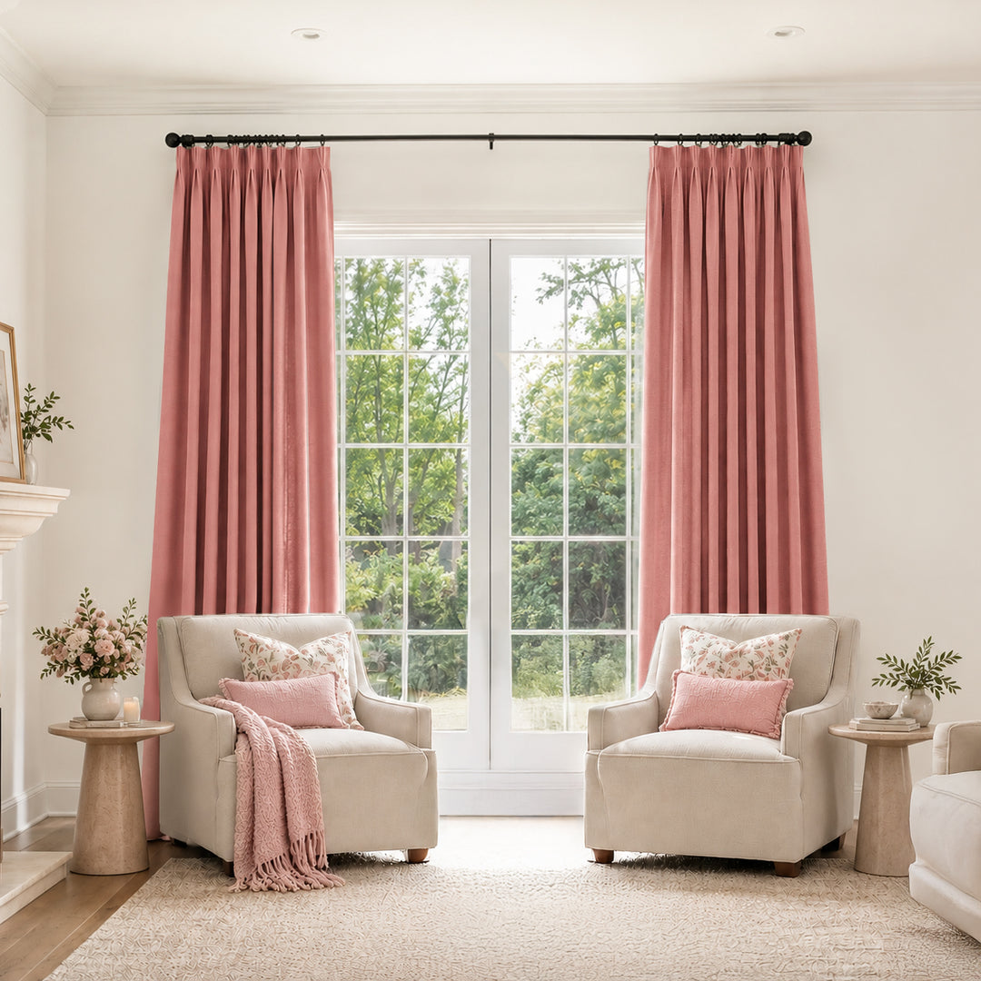 Bella Cotton Blend Curtains & Drapes Pleated