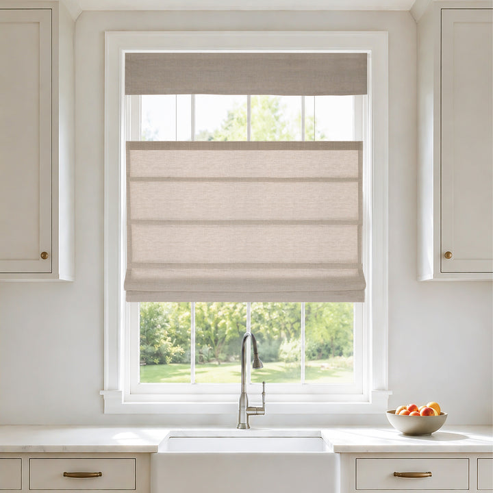 Meadow 100% European Linen Sheer Roman Shades & Blinds | Top Down Bottom Up