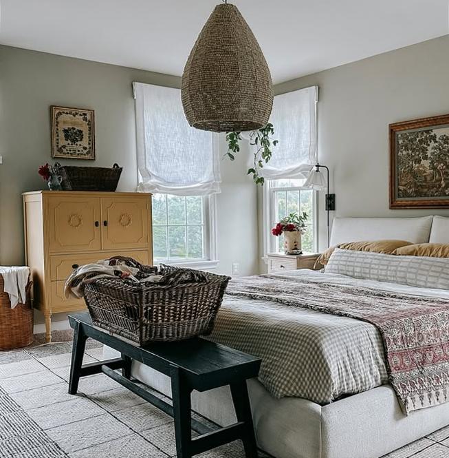 Lily Linen Roman Shades & Blinds Relaxed