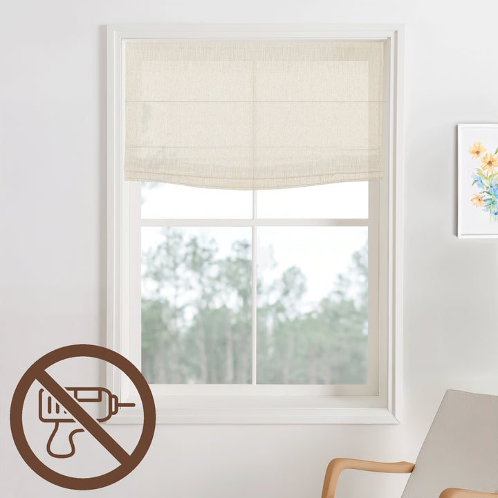 Custom Roman Shade with No-Drill Installation