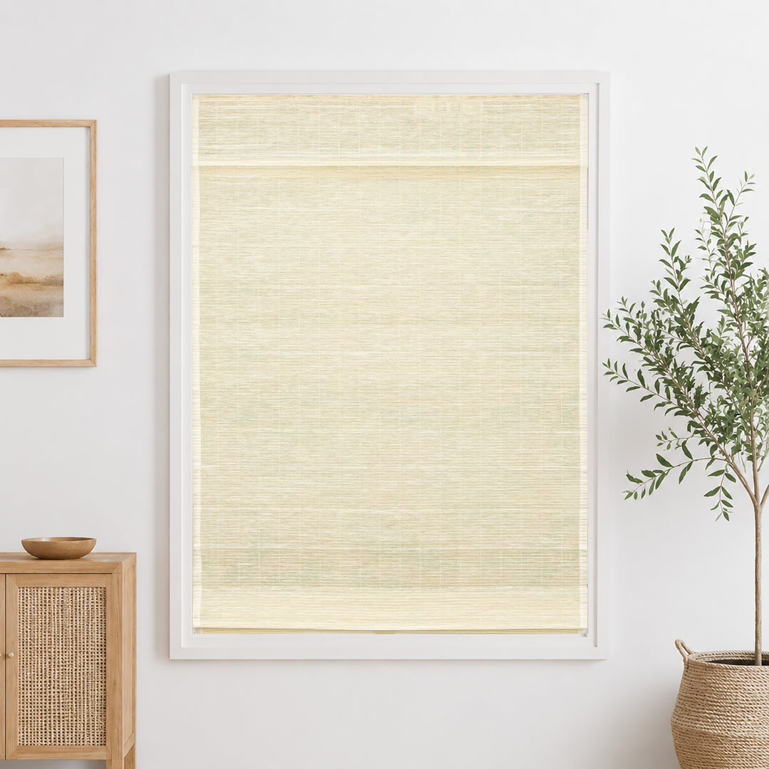 Ramie Woven Bamboo Blinds & Shades Top Down Bottom Up | Cream