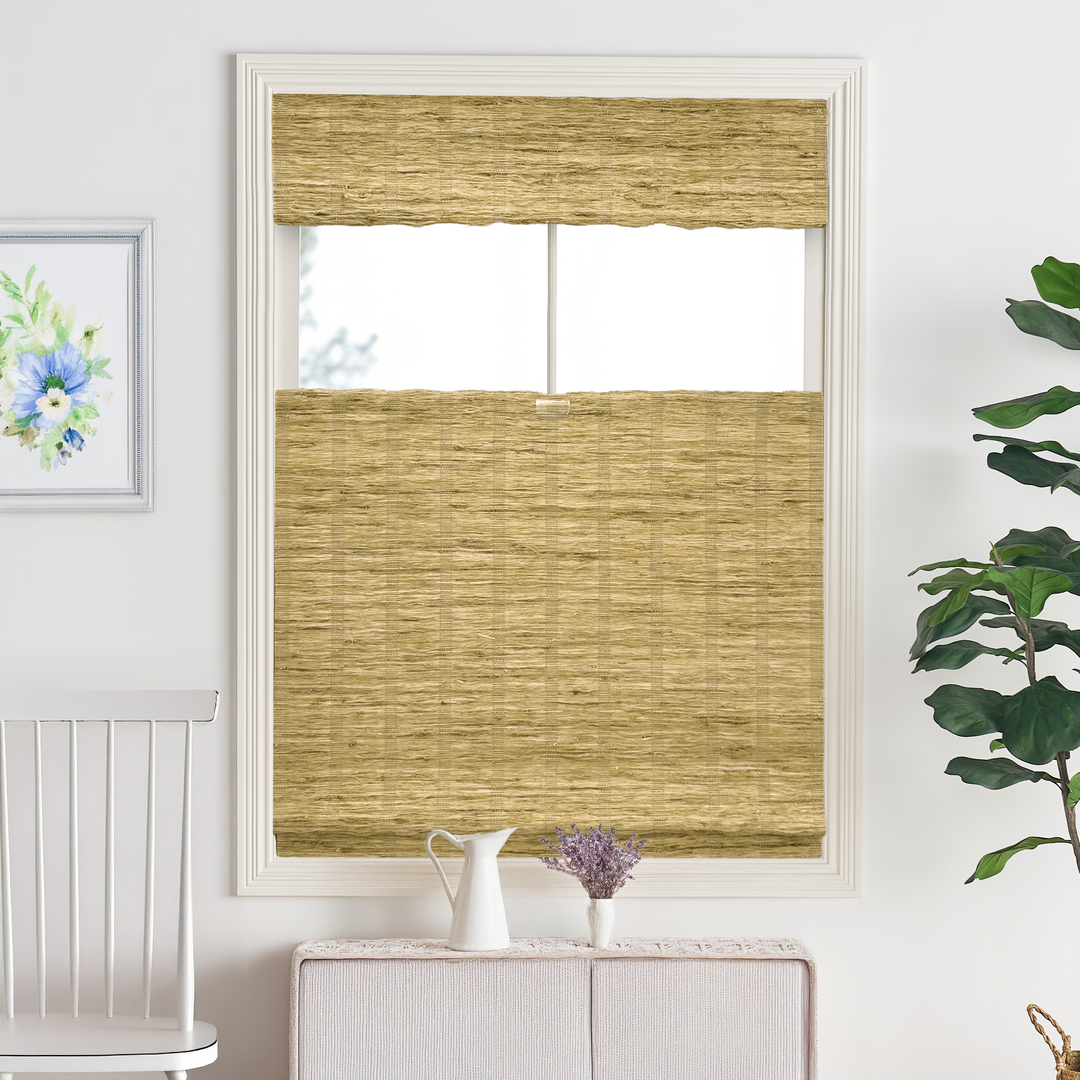 Ramie Woven Bamboo Blinds & Shades Top Down Bottom Up | Almond