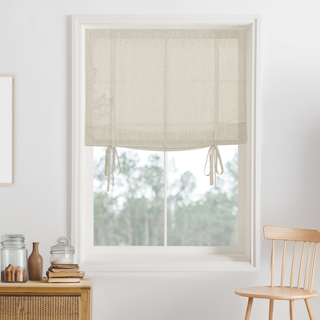 Bella Cotton Blackout Roman Shades & Blinds | Tie