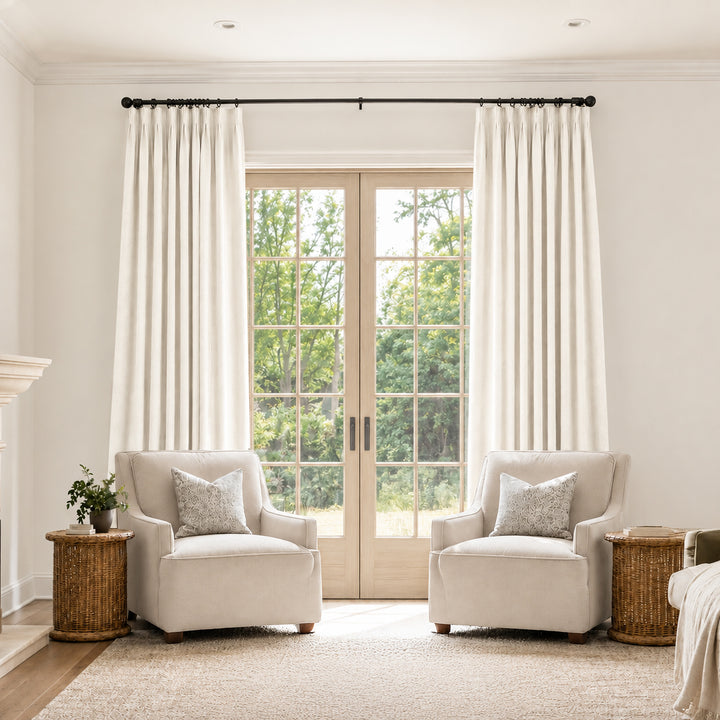 Bella Cotton Blend Curtains & Drapes Pleated