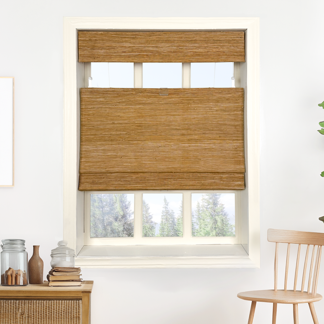 Ramie Woven Bamboo No-Drill Blinds & Shades Top Down Bottom Up | Woven