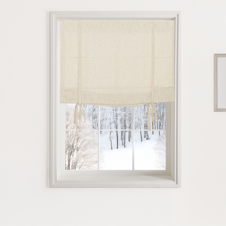 Kelly Linen Roman Shades & Blinds | Tie