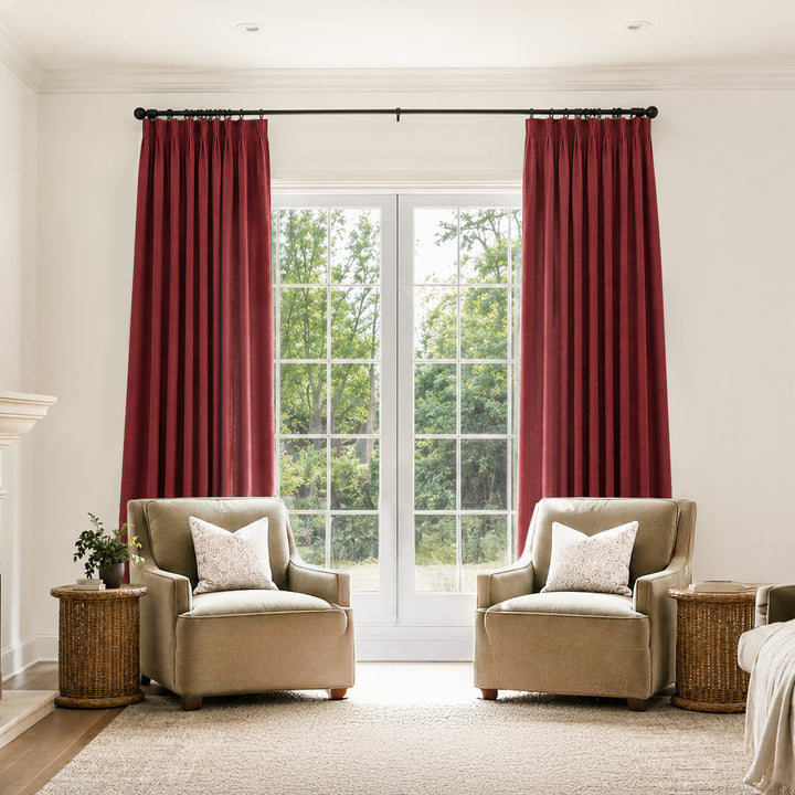 Bella Cotton Blend Curtains & Drapes Pleated