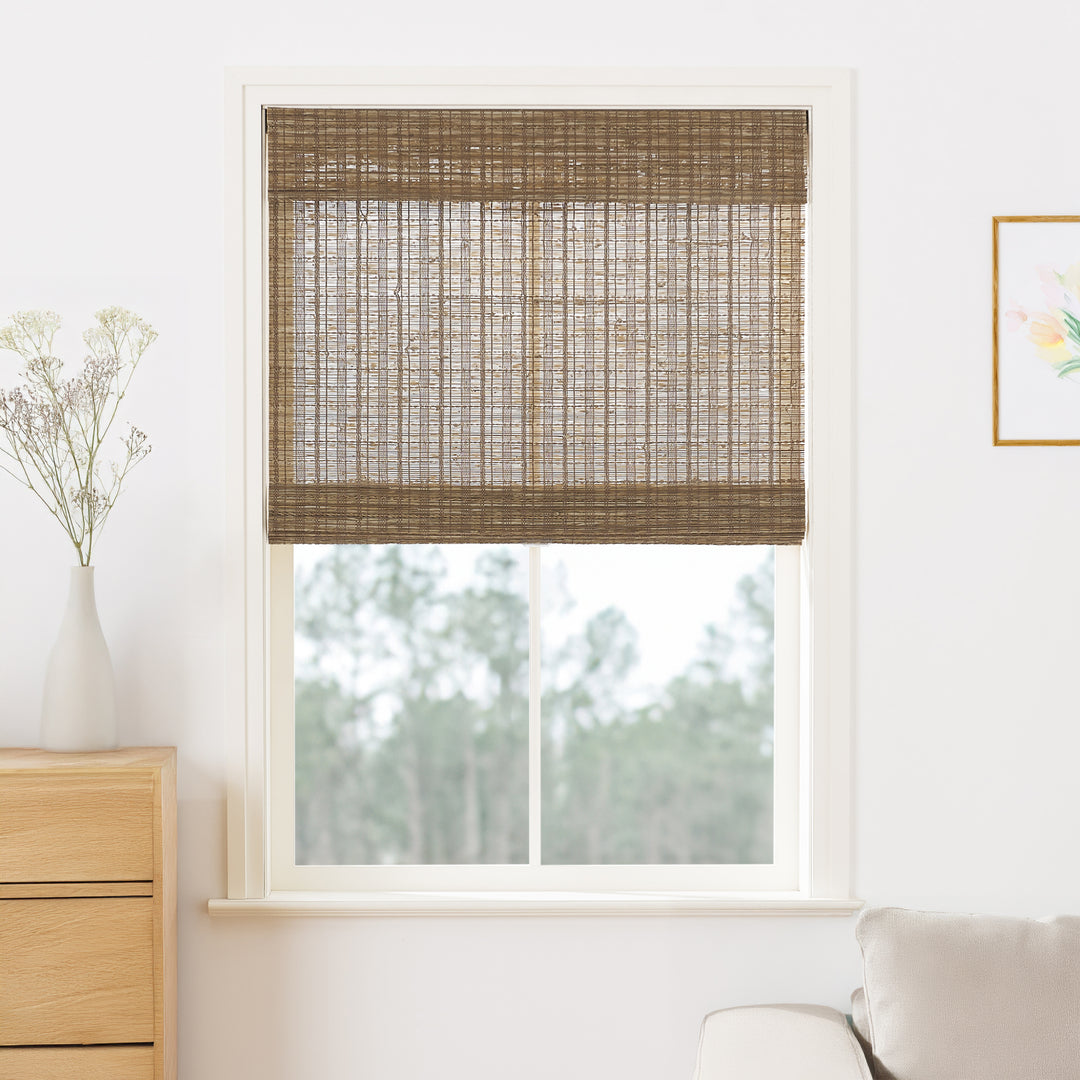 Ramie Woven Bamboo No-Drill Blinds & Shades | Cinnamon