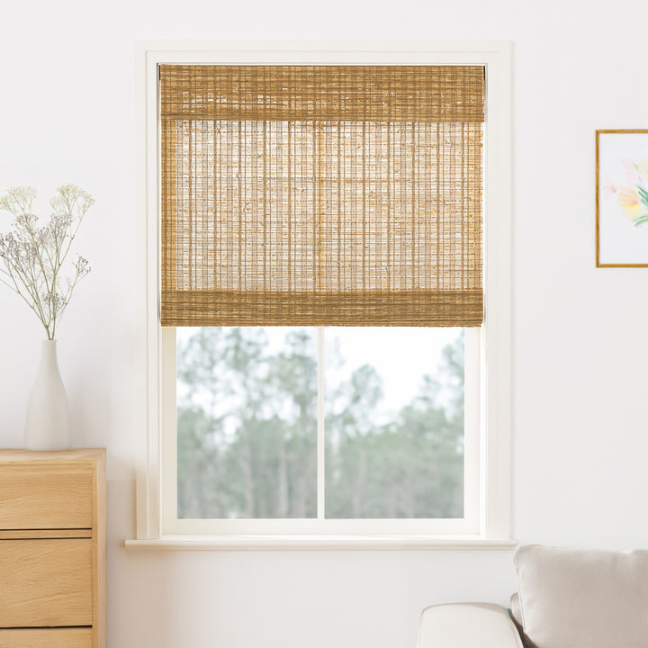 Ramie Woven Bamboo No-Drill Blinds & Shades | Cinnamon