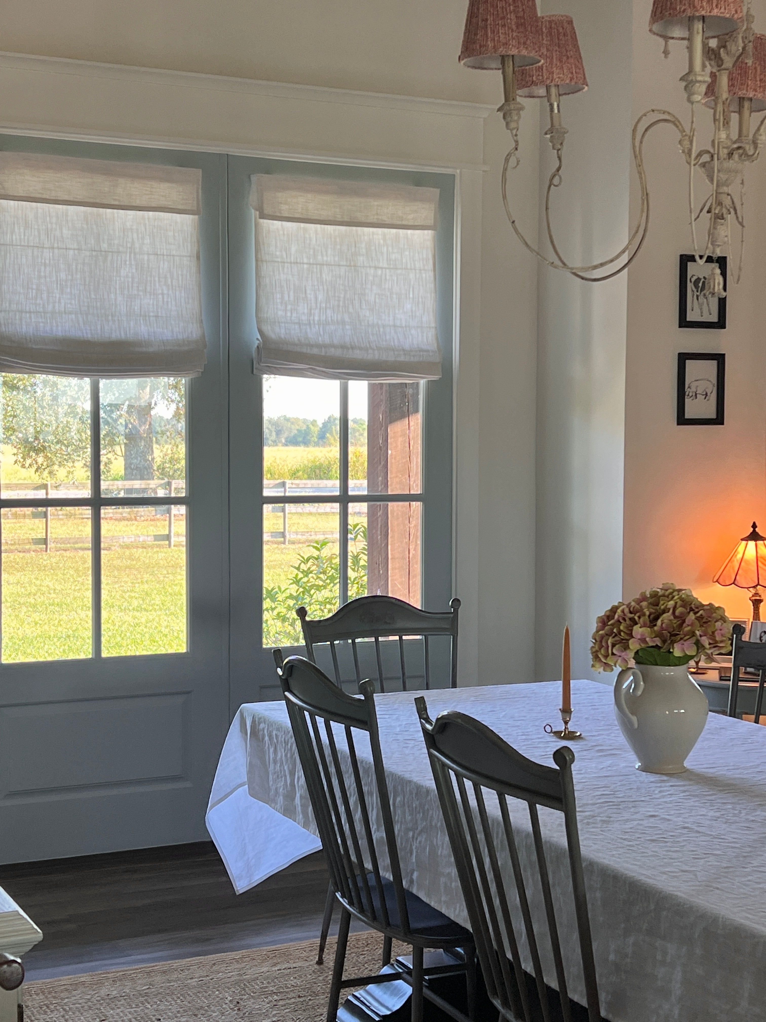 Lily Linen Roman Shades & Blinds for French Door