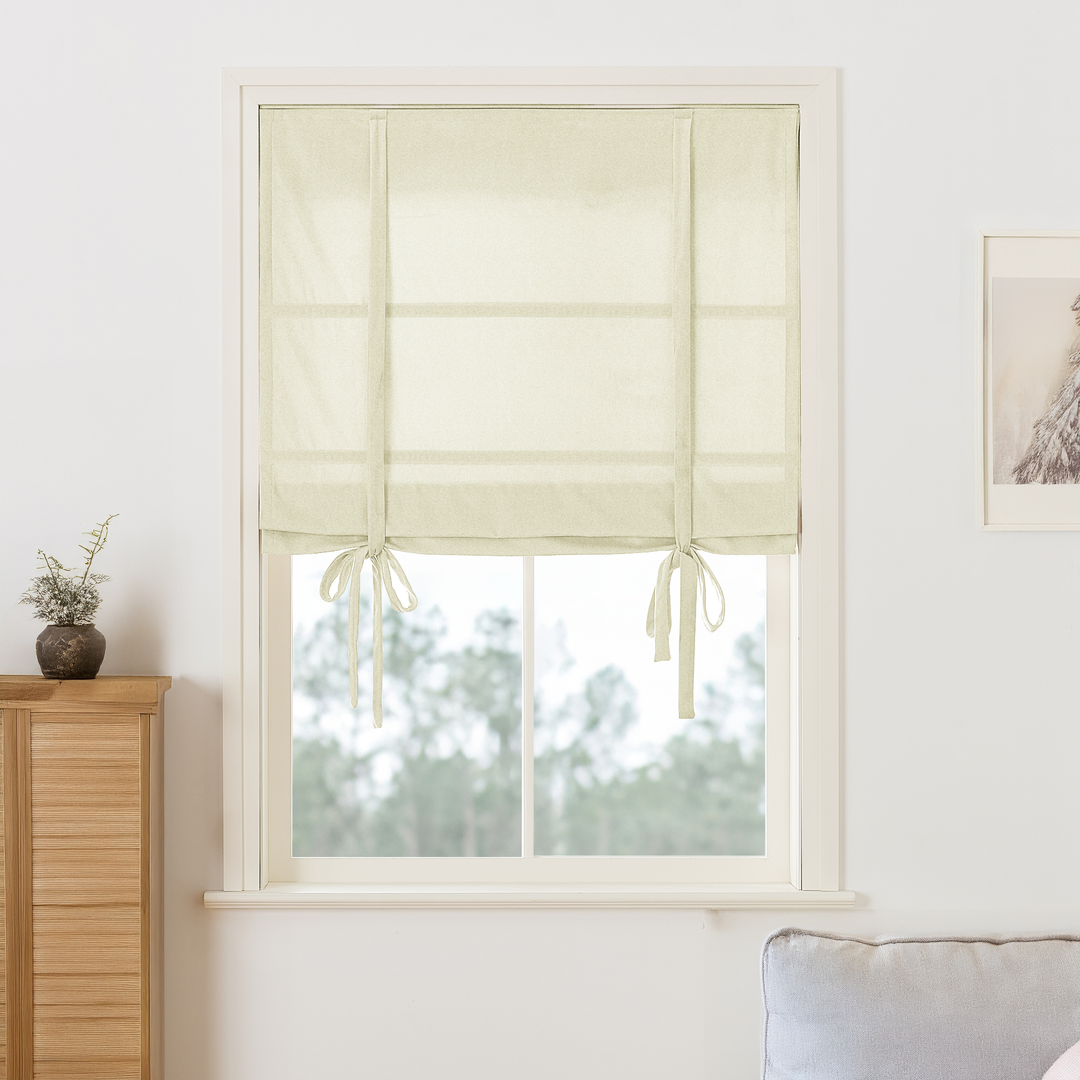 Maillard Velvet No-Drill Roman Shades & Blinds | Tie