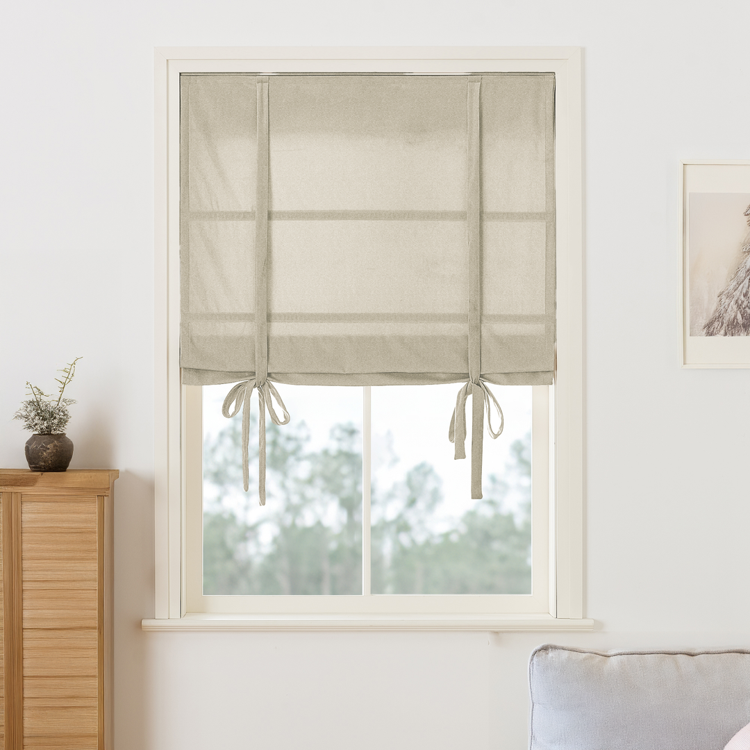 Maillard Velvet Roman Shades & Blinds | Tie