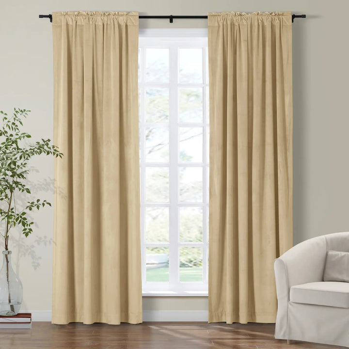 Maillard Velvet Curtains & Drapes Soft Top