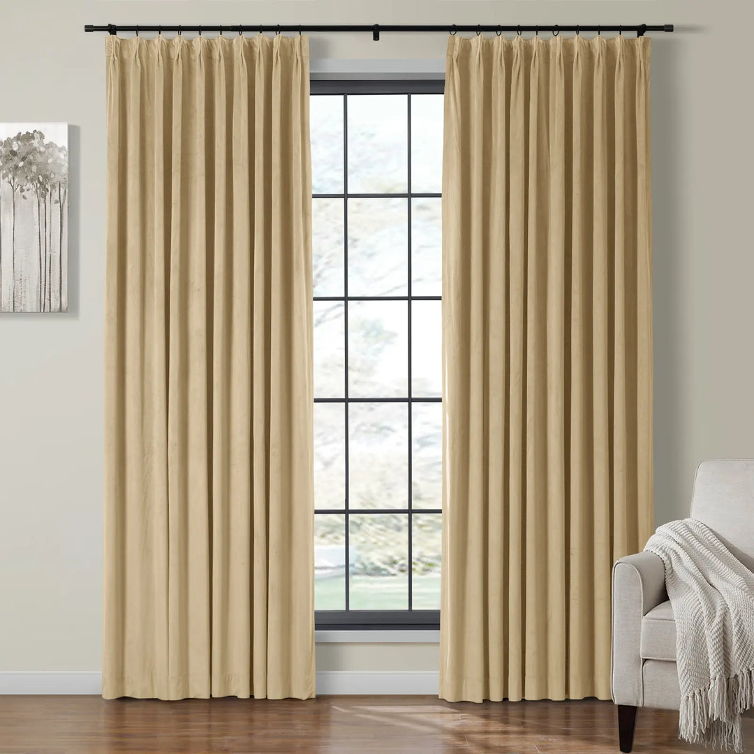 Maillard Velvet Curtains & Drapes Pleated