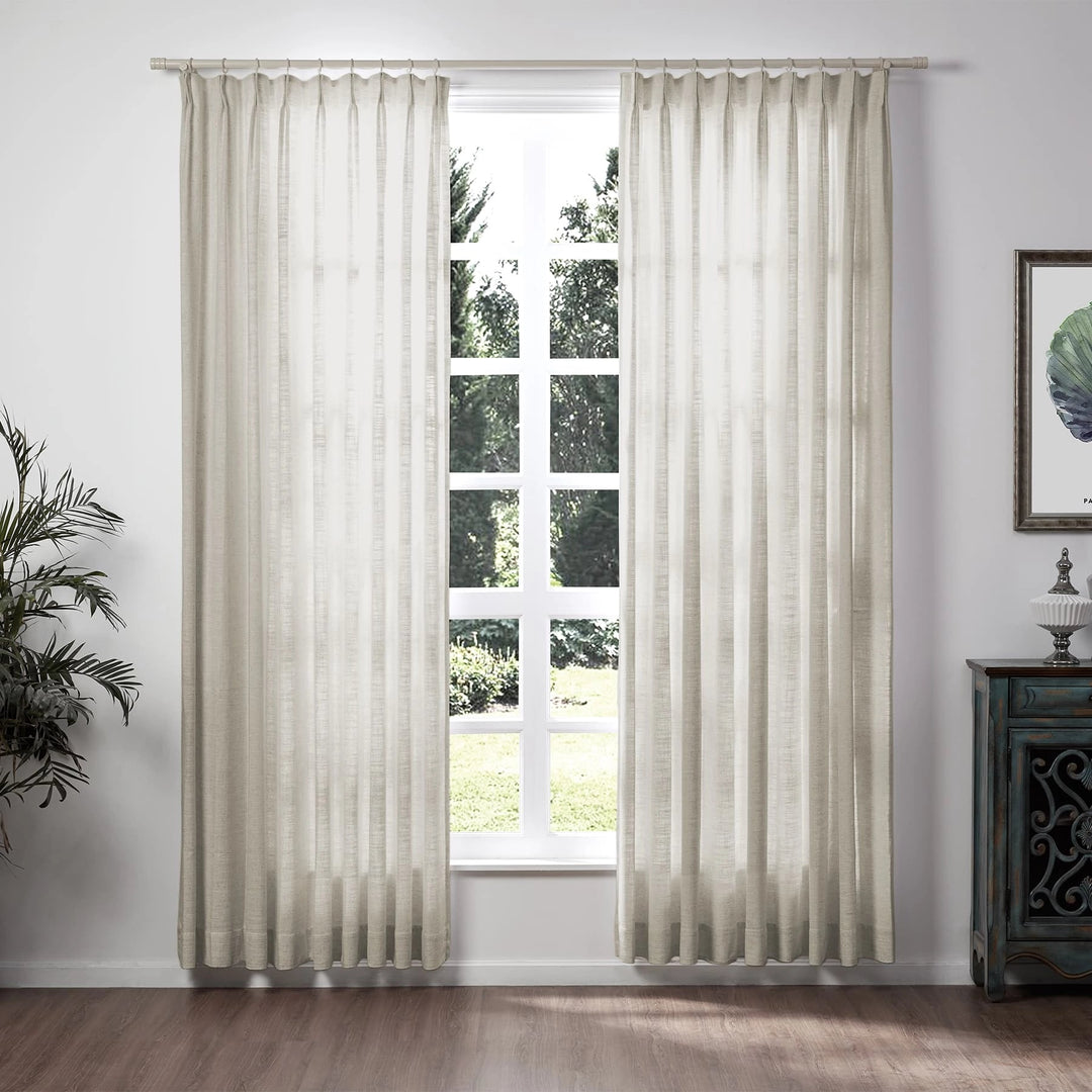 Neutraloak Lily Linen Curtains & Drapes Pleated