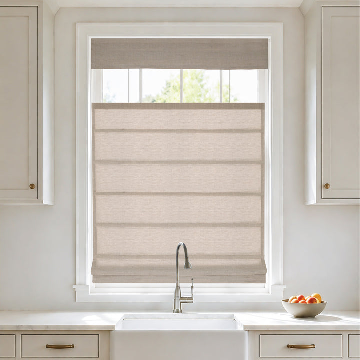 Meadow 100% European Linen Sheer Roman Shades & Blinds | Top Down Bottom Up