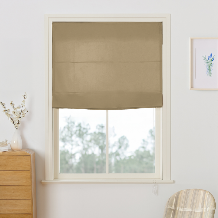 Maillard Velvet Roman Shades & Blinds | Flat Fold