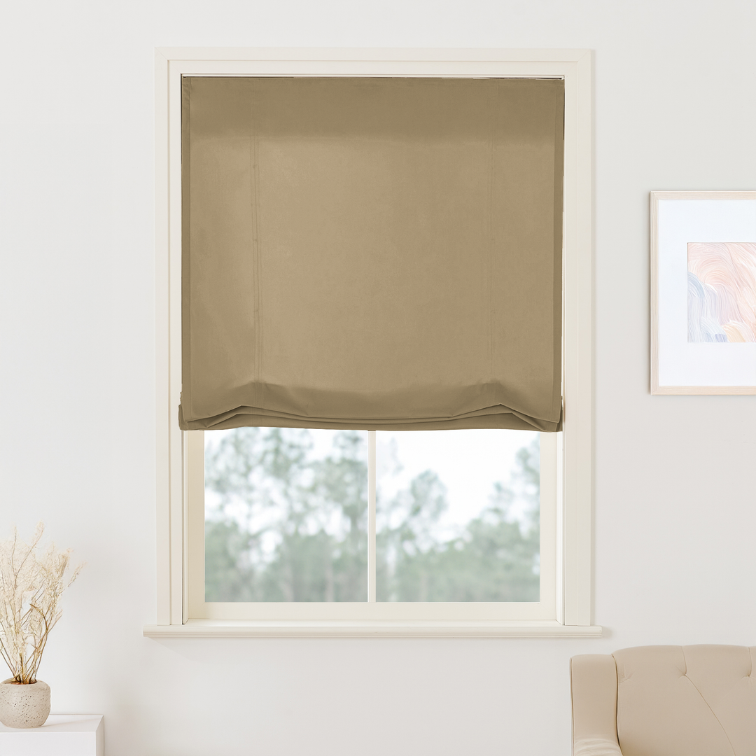 Maillard Velvet Roman Shades & Blinds | Swag