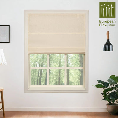 Belgian Flax Linen Roman Shades & Blinds