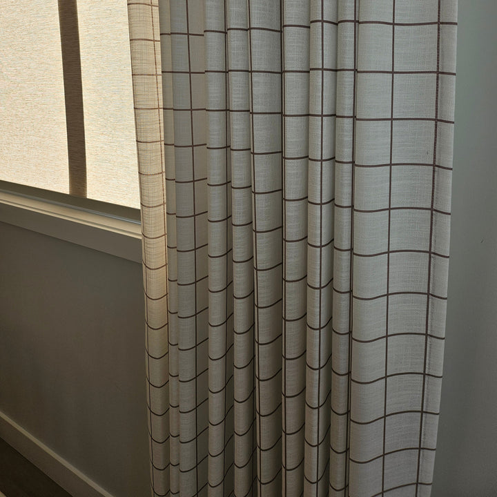 Vivienne Plaid Stripes Linen Curtains & Drapes Pleated