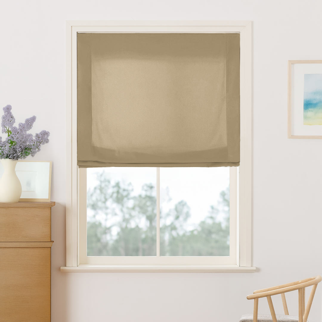 Maillard Velvet No-Drill Roman Shades & Blinds | Relaxed