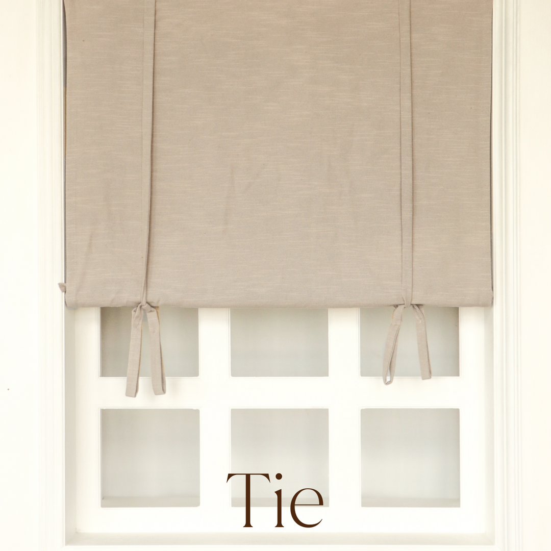 Lily Linen Roman Shades & Blinds | Tie