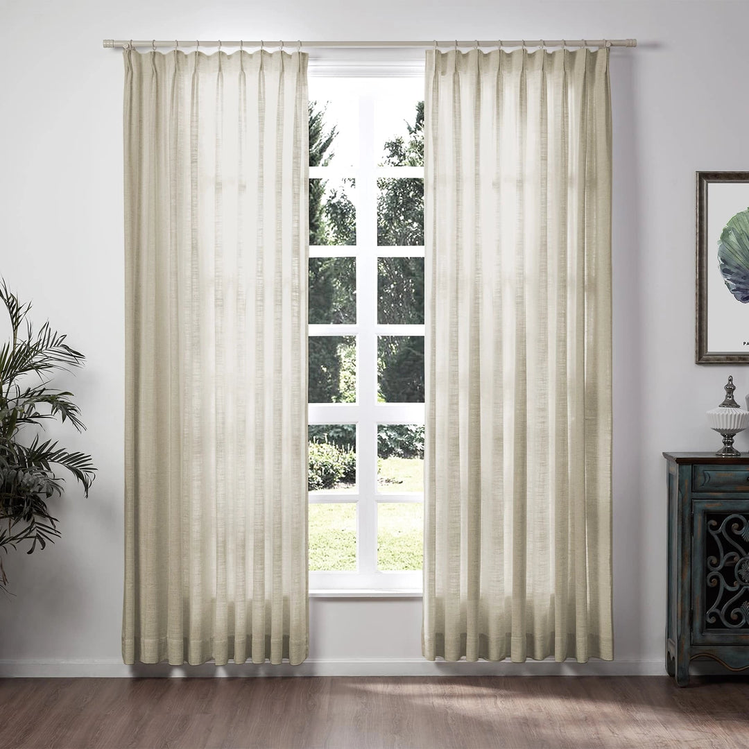 Neutraloak Lily Linen Curtains & Drapes Pleated