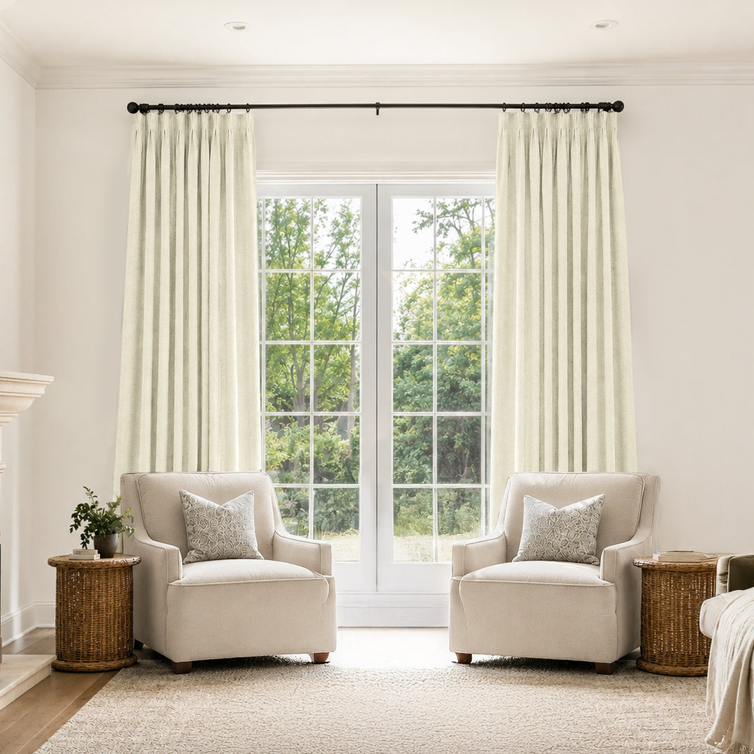 Bella Cotton Blend Curtains & Drapes Pleated