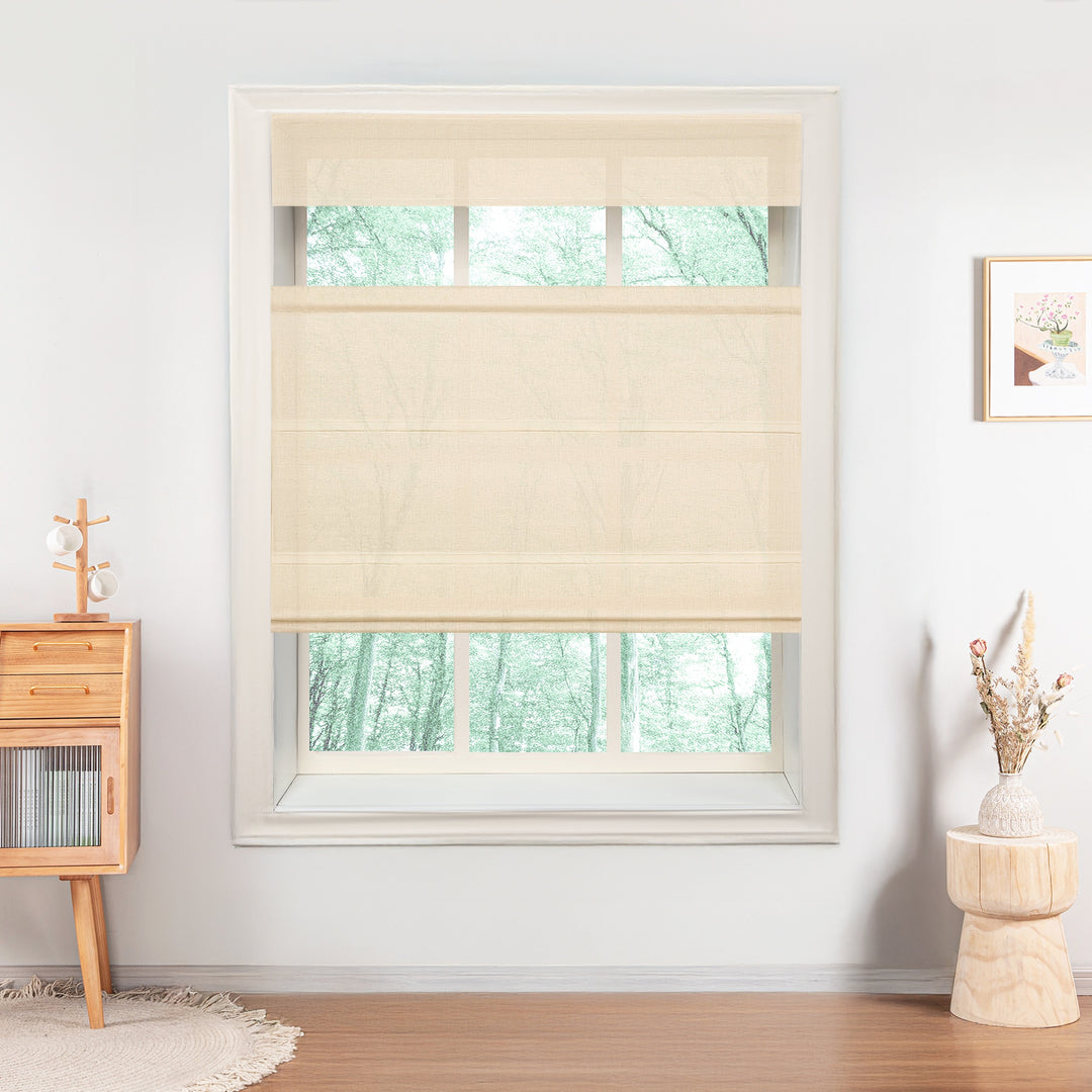 Belgian Flax Linen Roman Shades & Blinds | Top Down Bottom Up