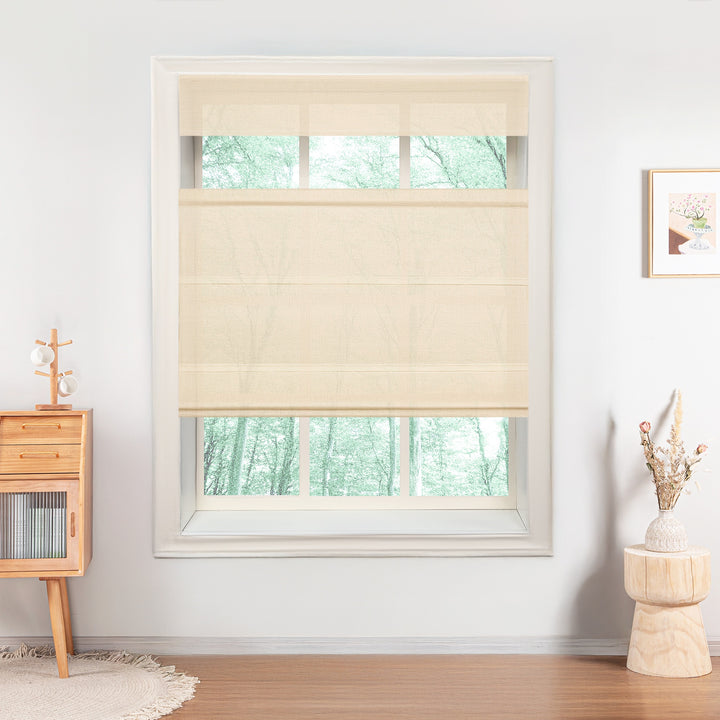 Belgian Flax Linen Roman Shades & Blinds | Top Down Bottom Up