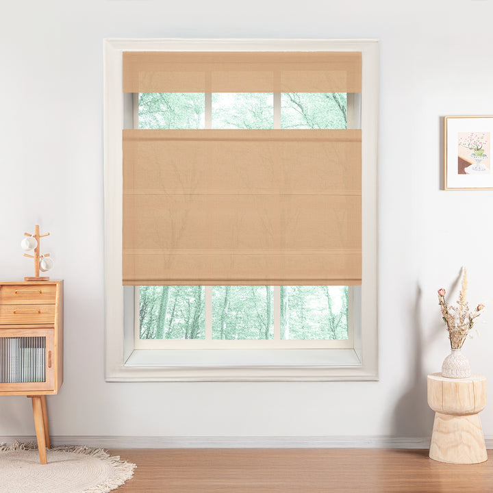 Belgian Flax Linen Roman Shades & Blinds | Top Down Bottom Up