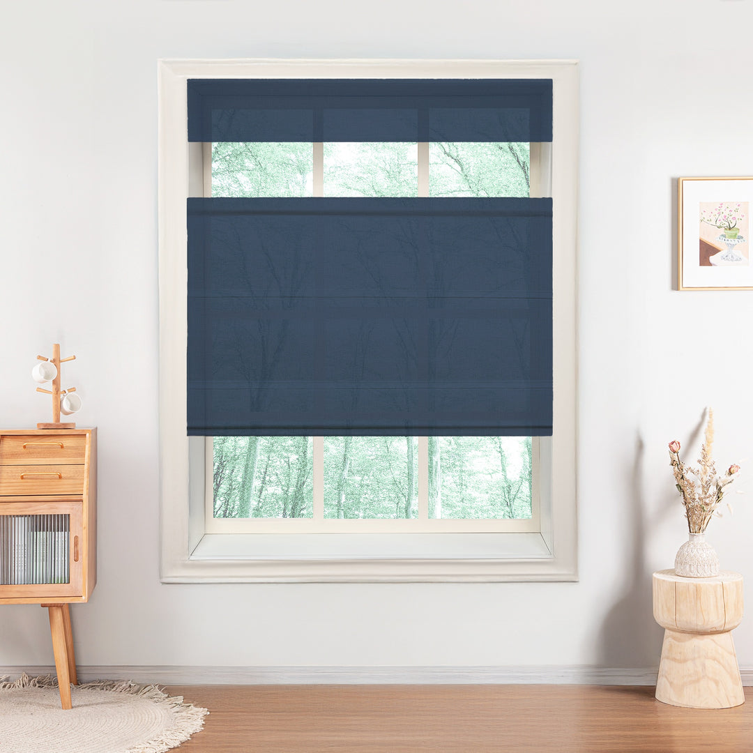 Belgian Flax Linen Roman Shades & Blinds | Top Down Bottom Up