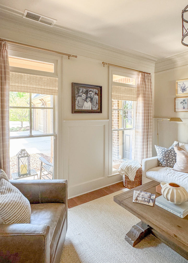 Natural Jute & Hemp Roman Blinds & Shades | Caramel Stripes